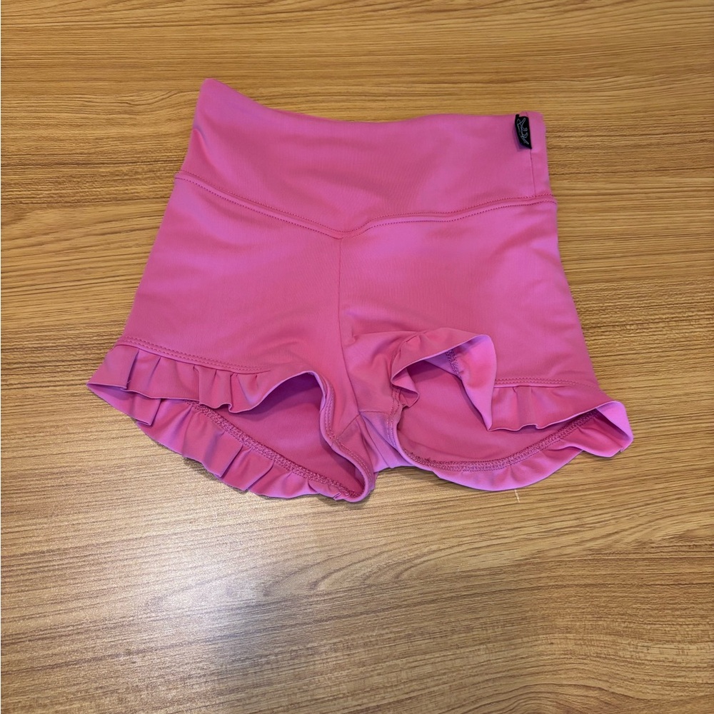 Tiger Friday Flamingo Pink Ruffle Shorts.  Size Child XL
